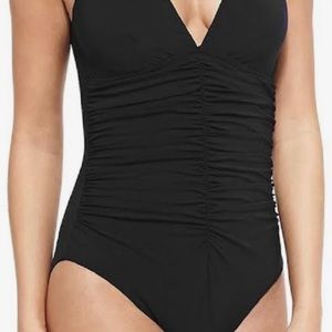 Karla Colletto Smart Suit V-Neck Underwire One Piece Swimsuit